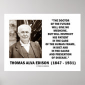 Thomas Edison Doctor of Future Give No Medicine Poster (Vorne)
