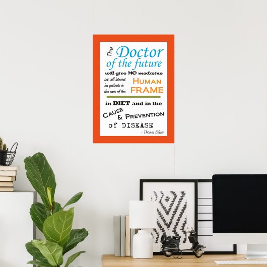 Thomas Edison Doctor of Future Poster Customize (Heimbüro)