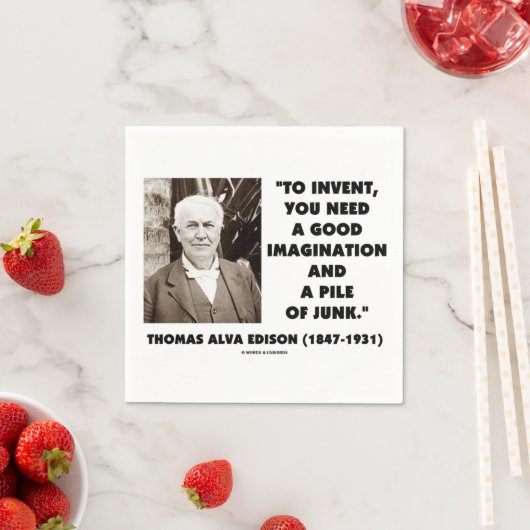 Thomas Edison erfindet Fantasie-Pile von Junk Serviette (Beispiel)