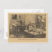 Thomas Edison in seinem Labor Postkarte (Vorne/Hinten)