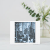 Thomas Edison in seinem Labrador Stereoview Cyan T Postkarte (Stehend Vorderseite)