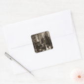 Thomas Edison in Seinem Labrador Stereoview Quadratischer Aufkleber (Umschlag)