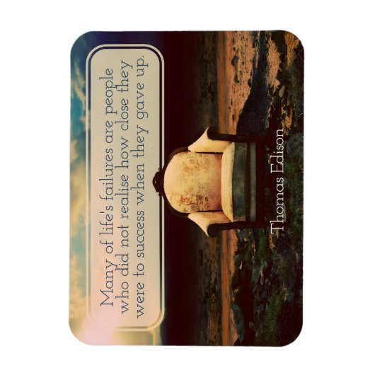 Thomas Edison Inspirational Zitat "Failures" Magnet (Vertikal)
