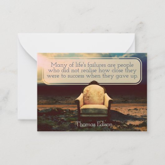 Thomas Edison Inspirational Zitat "Failures" Mitteilungskarte (Vorderseite)