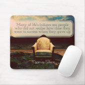 Thomas Edison Inspirational Zitat "Failures" Mousepad (Mit Mouse)