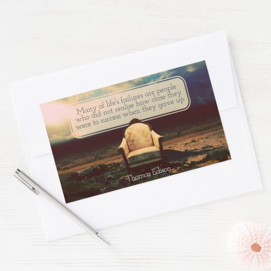 Thomas Edison Inspirational Zitat "Failures" Rechteckiger Aufkleber (Umschlag)