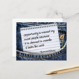 Thomas Edison Inspirational Zitat "Gelegenheit" Postkarte