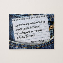 Thomas Edison Inspirational Zitat "Gelegenheit" Puzzle