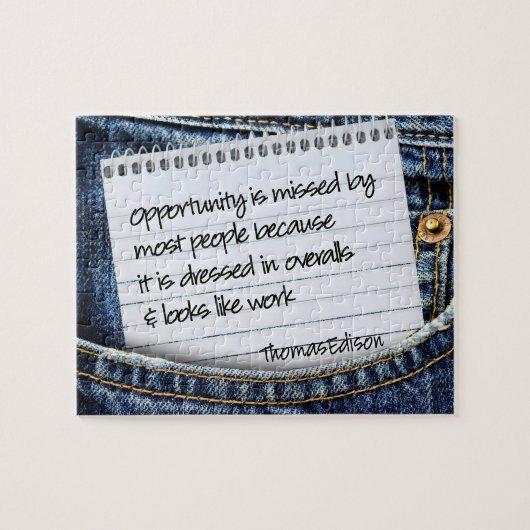 Thomas Edison Inspirational Zitat "Gelegenheit" Puzzle (Horizontal)