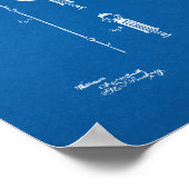 Thomas Edison Light Bulb Patent - Blueprint Poster (Ecke)