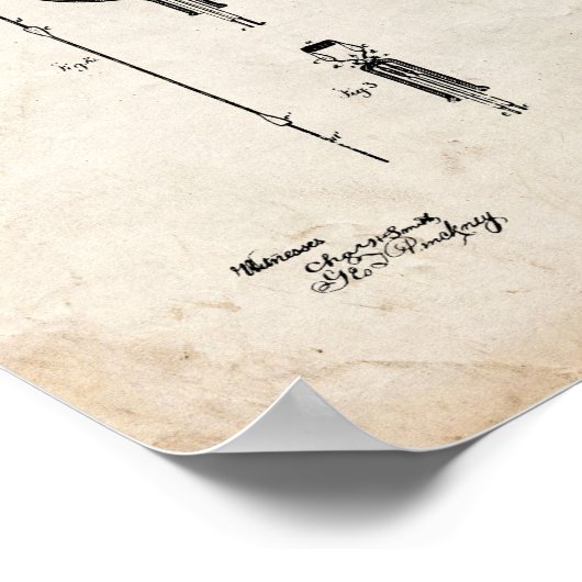 Thomas Edison Light Bulb Patent - Old Look Poster (Ecke)