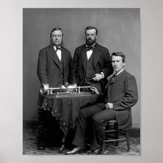 Thomas Edison mit seinem Phonograph Poster (Vorne)