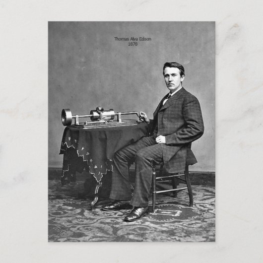Thomas Edison Postkarte (Vorderseite)