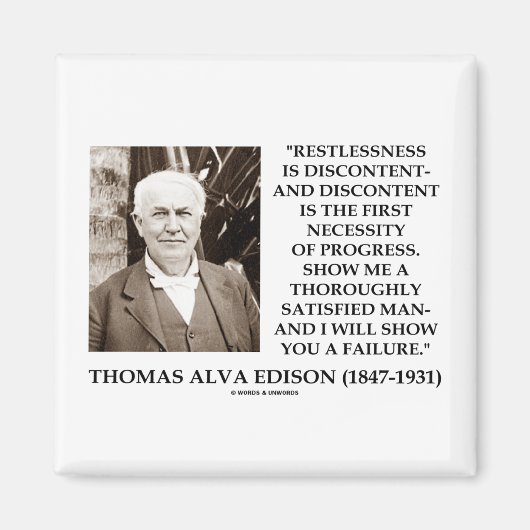 Thomas Edison Restless Disease Progress Magnet (Vorne)
