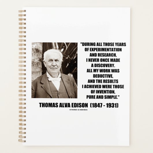 Thomas Edison Results Invention Pure Simple Quote Planer (Vorderseite)