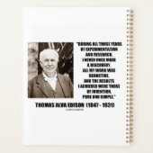 Thomas Edison Results Invention Pure Simple Quote Planer (Rückseite)
