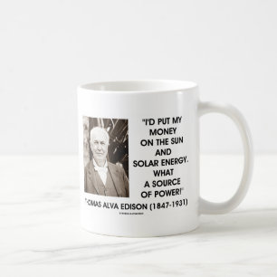 Thomas Edison Sun Solar Energy Source of Power Kaffeetasse