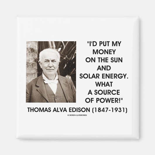 Thomas Edison Sun Solar Energy Source of Power Magnet (Vorne)