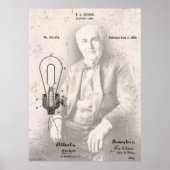 THOMAS EDISON und sein BERÜHMTES LAMP PATENT Poster (Vorne)