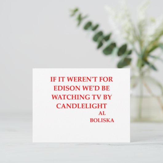 Thomas Edison Witz Postkarte (Stehend Vorderseite)