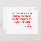 Thomas Edison Witz Postkarte (Vorne/Hinten)