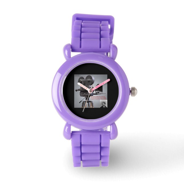 Thomas Edison Zitat "For Success" Watch Armbanduhr (Vorderseite)