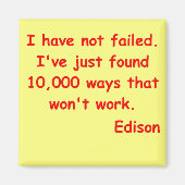 Thomas Edison Zitat Magnet (Vorne)
