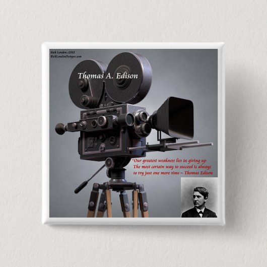 Thomas Edison Zitat "One More Time" Button (Vorderseite)