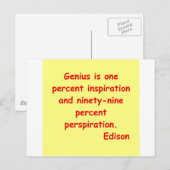 Thomas Edison Zitat Postkarte (Vorne/Hinten)