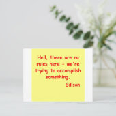 Thomas Edison Zitat Postkarte (Stehend Vorderseite)