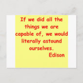 Thomas Edison Zitat Postkarte (Vorderseite)