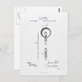 Thomas Edisons Patentantrag für Glühbirnen 1880 Postkarte (Vorne/Hinten)