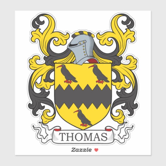 Thomas Familienwappen Aufkleber (Blatt)