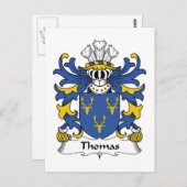 Thomas Familienwappen Postkarte (Vorne/Hinten)