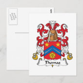 Thomas Familienwappen Postkarte (Vorne/Hinten)