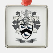 Thomas-Familienwappen Silbernes Ornament (Vorne)