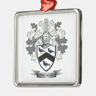 Thomas-Familienwappen Silbernes Ornament