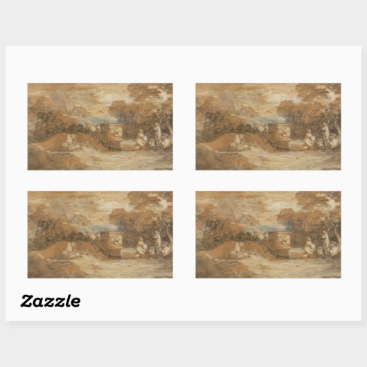 Thomas Gainsborough - Berglandschaft Rechteckiger Aufkleber (Blatt)