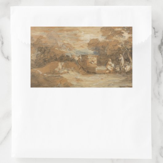 Thomas Gainsborough - Berglandschaft Rechteckiger Aufkleber (Tasche)