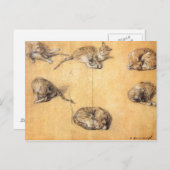 Thomas Gainsborough. Sechs Studien einer Katze Postkarte (Vorne/Hinten)