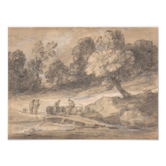 Thomas Gainsborough - Waldlandschaft mit Abbildung Fotodruck (Vorne)