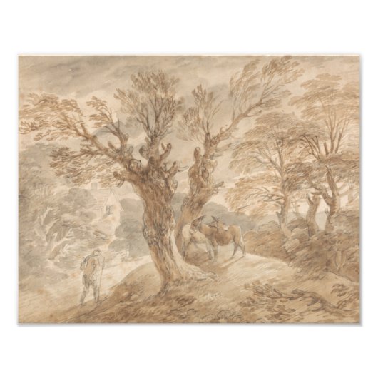 Thomas Gainsborough - Waldlandschaft mit Bauern Fotodruck (Vorne)