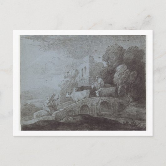 Thomas Gainsborough | Waldlandschaft mit Herdsmos Postkarte (Vorderseite)