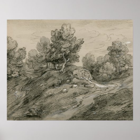 Thomas Gainsborough - Waldlandschaft mit Poster (Vorne)