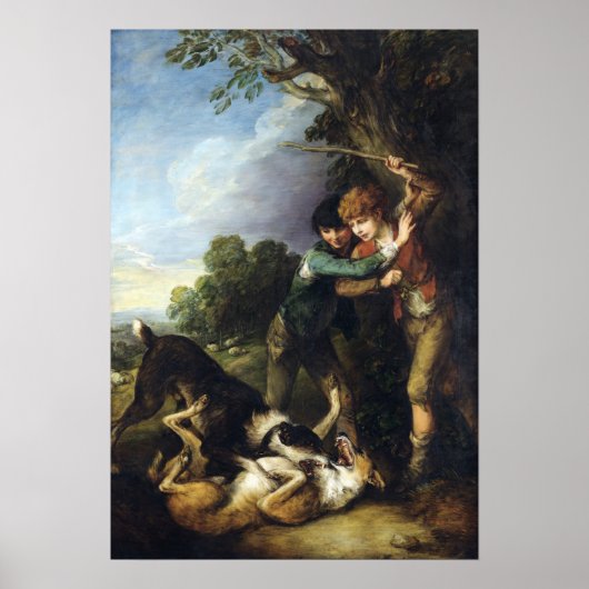 Thomas Gainsborough Zwei Hirtenjungen mit Hunden Poster (Vorne)