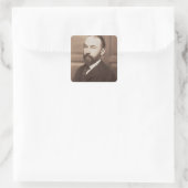 Thomas Hardy (1840-1928) (sepia-Foto) Quadratischer Aufkleber (Tasche)