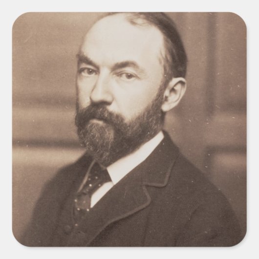Thomas Hardy (1840-1928) (sepia-Foto) Quadratischer Aufkleber (Vorderseite)