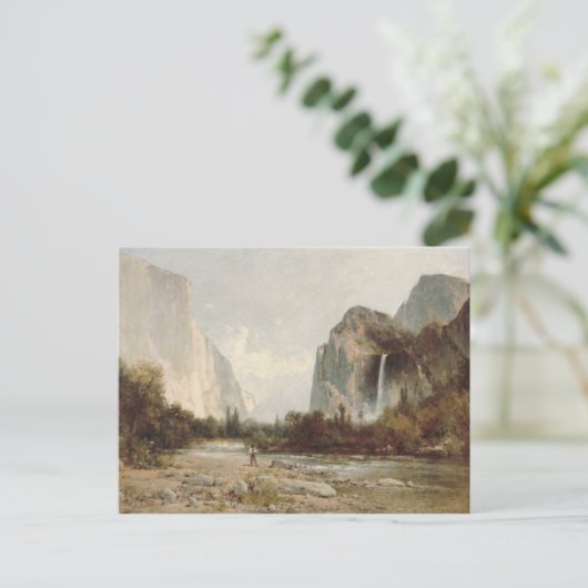 Thomas Hill - Yosemite, Bridal Veil Falls Postkarte (Stehend Vorderseite)