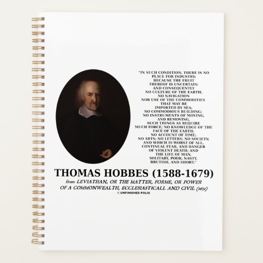 Thomas Hobbes Leviathan Man Solitary Politary Zita Planer (Vorderseite)