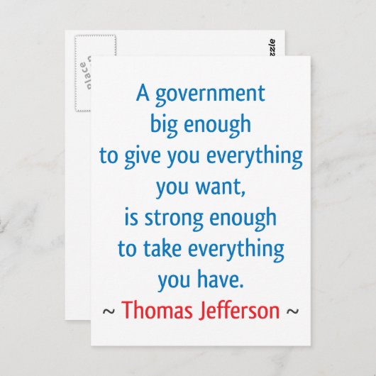 Thomas Jefferson #1 Postkarte (Vorne/Hinten)